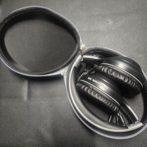 Sleek Black Over-Ear Headphones with Case